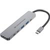 Conceptronic Docking station Conceptronic DONN33G Cablato USB 3.2 tipo C 100W 5Gbps 4K UHD Argento [DONN33G]