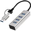 Logilink Hub Usb LogiLink UA0455 huby i koncentratory Usb 3.2 Gen1 A-C 5000Mbit/s Alluminio [NULLIUS4PUA0455]