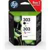 Hp Cartuccia d'inchiostro Hp 303 Originale 165 pagine-Nero 200 pagine-a colori Nero Tricolore [3YM92AE#LS1]