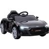 AIYAPLAY Macchina Elettrica per Bambini 3+ Anni 12V Audi R8 Spyder, 3-5 km/h con 2 Motori e Telecomando, Nero | Aosom Italy
