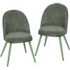 HOMCOM Set 2 Sedie da Pranzo in Velluto con Seduta Imbottita, Verde Scuro | Aosom Italy