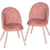 HOMCOM Set 2 Sedie da Pranzo in Velluto con Seduta Imbottita, Rosa | Aosom Italy