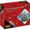 Idena 30441 - Catena luminosa LED con 300 LED in bianco caldo, con funzione timer 8 ore e trasformatore, lunga circa 37,9 m, per uso interno ed esterno, come decorazione per feste, Natale, matrimoni