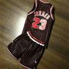 COMPLETO CANOTTA+PANTA COLLEZIONE ADULTO-BASKET-CHICAGO BULLS-JORDAN-NERO ROSSO