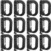 12Pcs Tactical Hanging Belt Webbing Carabiner Buckle Molle Strap Nylon Snap Hook
