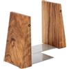 Fermalibri per Scaffali - Reggilibri in Legno Fatti a Mano Con Base in Metallo,