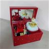 Carillon Scatola Musicale NATALE VINTAGE Legno Rosso Angelo Cavallino NOS