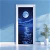 arricraft 2 pz adesivo porta Autoadesivo, 31.5X78.7 Adesivi Murali per Porte con Motivo Luna e Mare, In PVC, per Camere Da Letto e Soggiorno