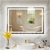 PINNIP Specchio Bagno con Luce, LED Specchio Rettangolare da Parete, Smart Mirror, Antifog, Dimmerabile 3 Colori, Vetro Temperato HD, Orizzontale/Verticale (Rettangolare, 80 x 60 cm)
