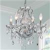 BESTIER Modern Chrome Lampadario a sospensione Illuminazione di cristallo Plafoniera Lampada per sala da pranzo Bagno Camera da letto Soggiorno 4 E14 Lampadine richieste D51cm x H45cm