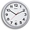 MAUL Orologio da parete MAULstep argento e bianco Ø35 cm analogico | lettura immediata, stile senza tempo per casa e ufficio, cornice antiurto, vetro minerale, pila AA inclusa