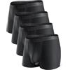 DAVID ARCHY Boxer Uomo Micro Modal Slip Doppio Taschino Separato Intimo Morbido Lusso Trunks Confezione Multipla (IT, Testo, XXL, Regular, Regular, 4, Nero Trunks)