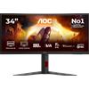 AOC Monitor AOC CU34G4CA - 34,0", UWQHD (3440x1440) 3440x1440 Fast VA, Curved 1500R, 180Hz, 1ms GtG, 0,5ms MPRT, Adaptive Sync, FreeSync