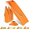 Börner V1 ClassicLine Mandolina a V - Set Starter - 4 Inserti - Arancione | Con Salvadita & 4 Inserti - Fette in 3 Spessori - Bastoncini in 2 Misure - Lame in Acciaio Inox - Senza BPA - Per Verdure