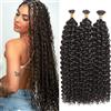 TOOPBIUTI Deep Wave Bulk Hair for Braiding 22 Inch Natural Curly Hair for Boho Braids No Weft Wet and Wavy Braiding Hair Extensions for women (4#, 22inch-3pc)