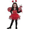 amscan Joker 997655/56-M - Coccinella Ballerina Costume di Carnevale in Busta, Bambina, Rossa e Nera