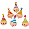 small foot 6138 Trottole Clown small foot in legno, con facce da clown, idea regalo o per compleanni, set da 6, a partire da 3 anni.