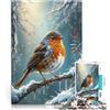 AITEXI puzzle 1000 pezzi per adulti Pettirosso invernale Antistress Vacanza in patria Uccidere il tempo è ideale come regalo per tutta la famiglia 38x26cm