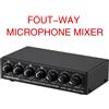 Mixer audio stereo con microfono a 4 vie con adattatore CA per Small Club