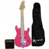 EXTREME EG80KIT PK MINI GUITAR PACK ROSA KIT CHITARA ELETTRICA + AMPLIFICATORE +