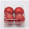EDG Enzo De Gasperi Palla Natale Poly D 10 Cm Glitterata Red Cf 4 Pz