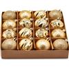 EDG Enzo De Gasperi Palla Natale Poliresina Mix 60mm Conf. 16 Pezzi Light Gold