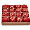 EDG Enzo De Gasperi Palla Natale Poliresina Mix 60mm Conf. 16 Pezzi Red