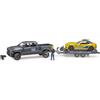BRUDER 02504- RAM 2500 POWER WAGON CON BRUDER ROADSTER RACING TEAM- NUOVO