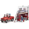 BRUDER 62701- scala 1:16- STAZIONE DEI POMPIERI CON LAND ROVER - FUORI CATALOGO