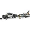 BRUDER 02507- scala 1:16- RAM 2500 PICKUP POLIZIA CON RIMORCHIO E GOMMONE