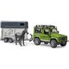 BRUDER 02592 - scala 1:16 - LAND ROVER DEFENDER CON RIMORCHIO PER CAVALLI