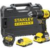 STANLEY V20 Trapano avvitatore a percussione a 2 ingranaggi senza fili, include 2 batterie agli ioni di litio da 2,0 A, caricatore da 1,25 A e valigetta ProStack, 18 V, SFMCD716D2T-QW