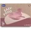 Chicco Set Pappa Svezzamento Easy Food - 12 Mesi Rosa in silicone