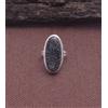 Anello In Argento Sterling 925 Fatto A Mano Fossil Coral Nero, C-28