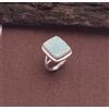 Anello Artigianale Argento Sterling 925 Amazonite Rettangolare C-38