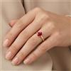 Anello In Argento 925 Placcato 10K Ovale Burma Ruby 7x5 Mis.6-9
