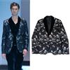 Emporio Armani Runway FW 2017 Brocade Jaquard Mohair Wool Velvet Smoking Jacket