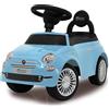 Jamara 460327 - Push-Car Fiat 500 blu - Bagagliaio sotto il sedile, Maniglia per spinta e sostegno, Clacson, Protezione da ribaltamento