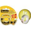 Scotch Nastro Biadesivo - 1 Rotolo 12,7 mm x 7,89 (25% in più) + Dispenser Portatile - Nastro Biadesivo Trasparente a Lunga Tenuta per Foto, Fotografie, Poster e Immagini