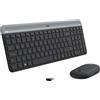 Logitech Slim Wireless Combo MK470 Tastiera RF QWERTY senza fili US International Graphite (920-009204)
