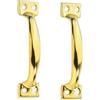 BE-TOOL Confezione da 2 maniglie dorate per focolaio, 13,8 cm, per porte esterne in ferro, per cancelli, fienili, capannoni