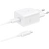 Samsung Caricabatteria Super Fast Charging 45W (con cavo) USB-C to USB-C, caricabatterie originale EP-T4511XW 45W, Bianco