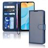 TECHGEAR Pelle Cover Oppo A15 - Custodia Portafoglio in Pelle Sintetica e TPU Antiurto, Funzione di Supporto con Slot per Schede e Cinturino da Polso per Oppo A15 - Blu
