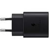 Samsung Caricatore USB C, adattatore CA 25W Ultra Rapido, Ricarica Rapida, Senza Cavo, Nero