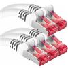 1aTTack.de 1 m - 5 pezzi - Cavo LAN Ethernet Cat6 RJ45 - Bianco - Cavo di rete ad alta velocità per streaming, giochi, TV e computer - Stabile e durevole - Perfetto per reti domestiche e uffici