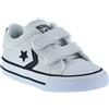 CONVERSE 763527C Star Player 2v Ox White Black Bianco Nero Strappo Baby