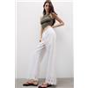 Intimissimi Pantaloni Lunghi In Tela Di Cotone Sangallo Made With Love Bianco
