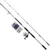 Shakespeare SALT Pier Pounder Combo Set, canna da pesca e mulinello, combo spinning, custodia rigida, esche e attrezzatura finale, pesca costiera/costa, unisex, blu e bianco, 3 m, 112-225 g