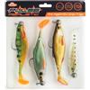 Berkley Pulse Realistic Mix, selezione di 4 esche morbide pre-attrezzate ideali per la cattura di lucci, pesce persico e luccioperca, scelte da Berkley Pro Anglers, ottimo regalo per pescatori con