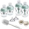 Tommee Tippee Starter Set anti-colica avanzato per neonati, 150 ml e 260 ml, biberon con tettarella a flusso lento e Super Lento, 2 tettarelle a flusso medio, con cannuccia anti-colica